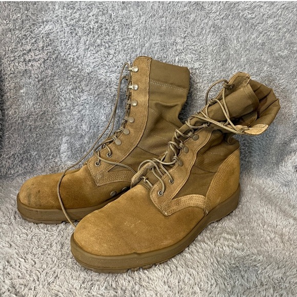 McRae Footwear Mens Tan Suede Leather Combat Military Boots Size 13R Vibram Sole - Picture 5 of 10